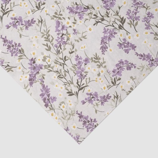 Lavendel Lila bloemontwerp Tissuepapier (Detail)