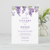 Lavendel Lila bruiloft uitnodiging (Staand voorkant)