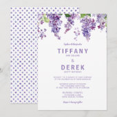 Lavendel Lila bruiloft uitnodiging (Voorkant / Achterkant)