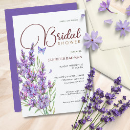 Lavendel Lila Elegant Mauve Waterverf Kaart