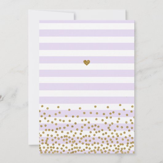 Lavendel Lila Gouden Glitter Elegant Verjaardagsfe Kaart (Achterkant)