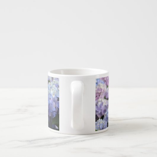 Lavendel & Lila Hortensia Hydrangea Bloemen Espresso Kop (Achterkant)