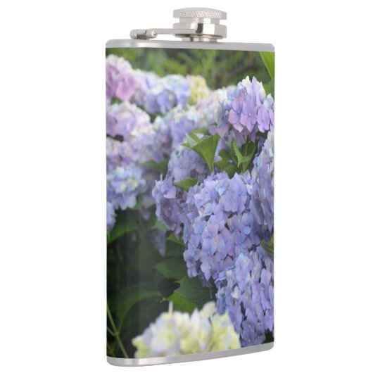 Lavendel & Lila Hortensia Hydrangea Bloemen Heupfles (Rechts)