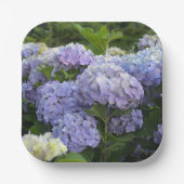 Lavendel & Lila Hortensia Hydrangea Bloemen Papieren Bordje (Voorkant)