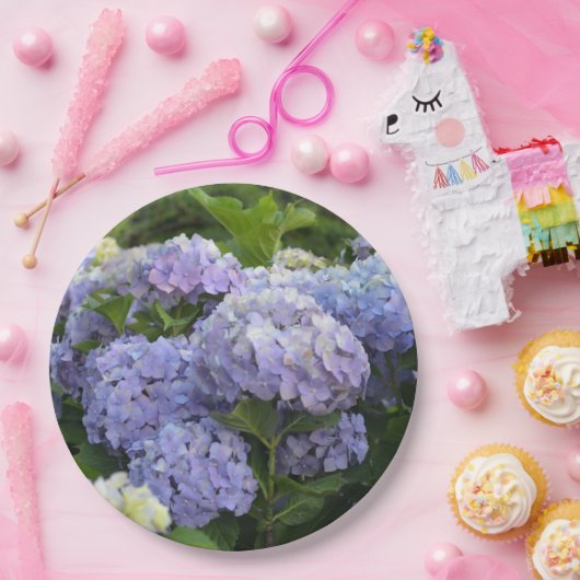 Lavendel & Lila Hortensia Hydrangea Bloemen Papieren Bordje (Feest)
