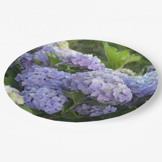 Lavendel & Lila Hortensia Hydrangea Bloemen Papieren Bordje (Gekanteld)