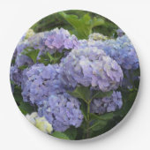 Lavendel & Lila Hortensia Hydrangea Bloemen Papieren Bordje (Voorkant)