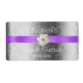 Lavendel/Lila Huwelijkswijn/Waterflesetiket Etiket (Voorkant)