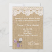 Lavendel Lila Mason Jar Baby shower Uitnodiging (Achterkant)