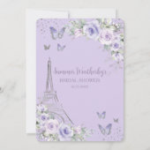 Lavendel Lila Paarse Bloemen Paris Vrijgezellenfee Kaart (Achterkant)