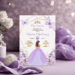 Lavendel Lila Prinses Vlinder Goud Quiñceanera Kaart<br><div class="desc">Lavendel Lila Prinses Vlinder Goud Quiñceanera Invitation Mis Quince 15 Anos,  16e Verjaardagsvlinder.</div>