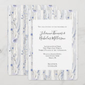  Lavendel Lila Witte Bloemen Strepen Huwelijk Kaart (Voorkant / Achterkant)