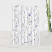  lavendel Lila witte bloemenstrepen Kaart (Achterkant)