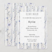  lavendel Lila witte bloemenstrepen Kaart (Voorkant / Achterkant)