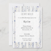  lavendel Lila witte bloemenstrepen Kaart (Voorkant)