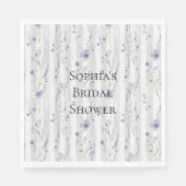  lavendel Lila witte bloemenstrepen Servet (Voorkant)