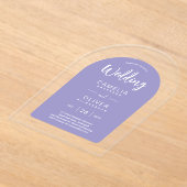 Lavendel Lila Zazzle Acryl bruiloft Uitnodigingen (Laagn)