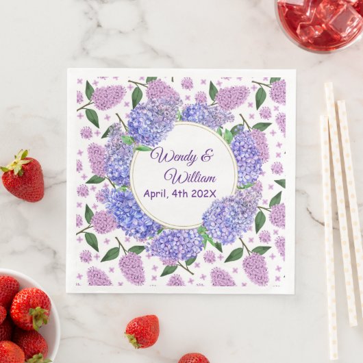 Lavendel lila's bruiloft papier servet (Insitu)