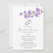 Lavendel Lily Bruids Tea Party Douche Uitnodiging (Voorkant)