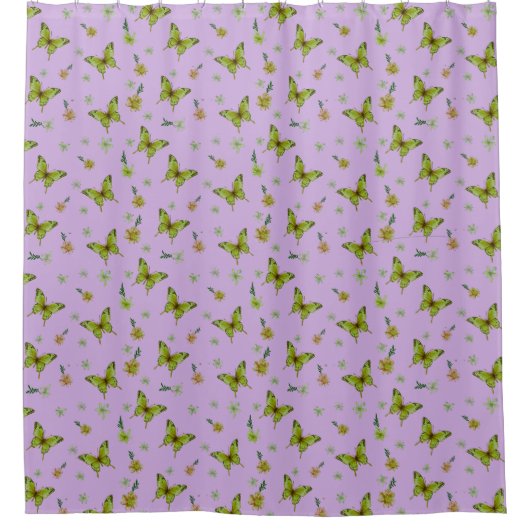 Lavendel Lime Bloemende Worpdeken Douchegordijn (Voorkant)