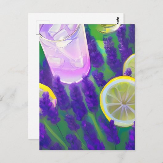 lavendel limonade met lavender en leemons briefkaart (Voorkant / Achterkant)