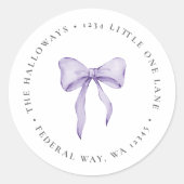 Lavendel lint adreslabel baby shower sticker label (Voorkant)