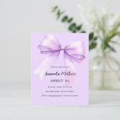 Lavendel lint elegante Sweet 16 uitnodiging (Staand voorkant)