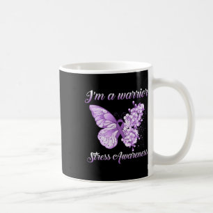 Lavendel lint vlinder ik ben een krijger stress we koffiemok