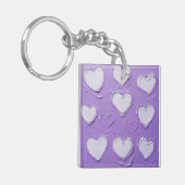 Lavendel  lithografie #2 Digitale kunst Sleutelhanger (Voorkant Links)