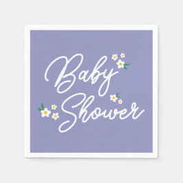 Lavendel Little Lady Spring Flowers Baby shower Servet
