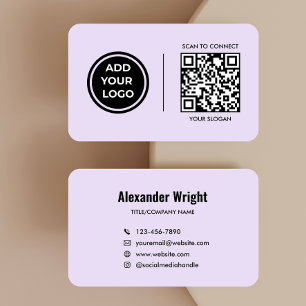 Lavendel Logo Scan Code Contact Bedrijfskaart Visitekaartje