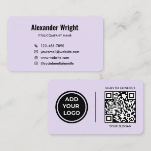 Lavendel Logo Scan Code Contact Bedrijfskaart  Visitekaartje