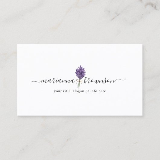 Lavendel Logo Schoon Visitekaartje (Voorkant)