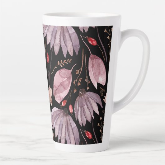 Lavendel Lotus Bloem Latte Mok (Rechts)