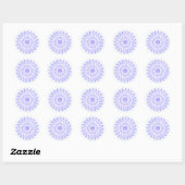 Lavendel Lotus Bloemen Mandala Ronde Sticker (Vel)