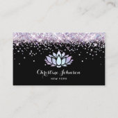 lavendel lotusbloem visitekaartje (Voorkant)