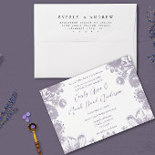 Lavendel Love Boho Wildflower  Flowers Uitnodiging Briefkaart