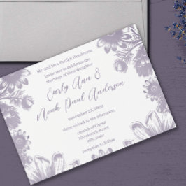Lavendel Love Boho Wildflower Flowers Uitnodiging Briefkaart