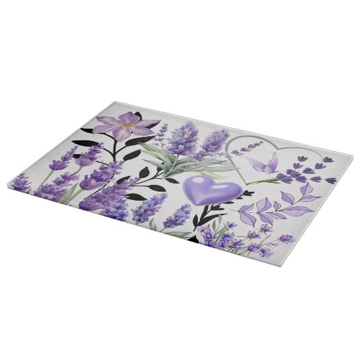 Lavendel Love Glass snijplank (Hoek)