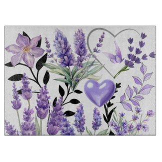 Lavendel Love Glass snijplank