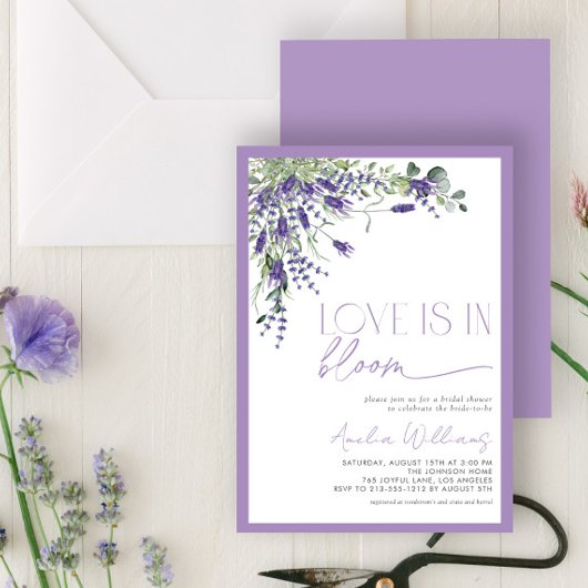 Lavendel Love Is In Bloom Waterverf Floral Kaart