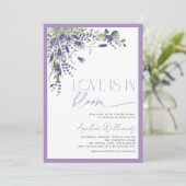 Lavendel Love Is In Bloom Waterverf Floral Kaart (Staand voorkant)