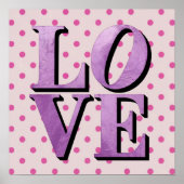 Lavendel Love Pink Polka Dot Poster (Voorkant)
