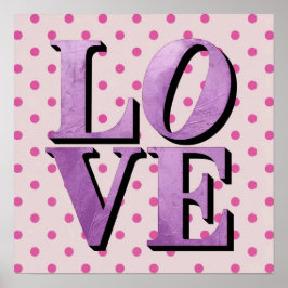 Lavendel Love Pink Polka Dot Poster
