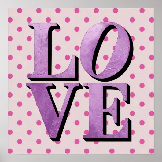 Lavendel Love Pink Polka Dot Poster (Voorkant)