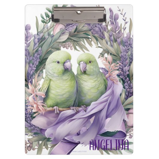 Lavendel Lovebirds Klembord (Voorkant)