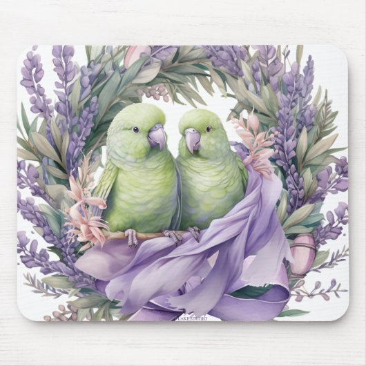 Lavendel Lovebirds Muismat (Voorkant)