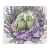 Lavendel Lovebirds Snijplank (Voorkant)