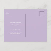 Lavendel & Loverblad Huwelijk Bewaar de Datum Briefkaart (Achterkant)