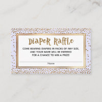 Lavendel Luier Raffle Kaarten, Gouden Glitter Acce